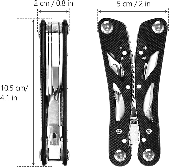 Poeland Multitool Pliers Set Stainless Steel Screwdriver Tool with 11 Screwdriver Bits Black 10 Pack