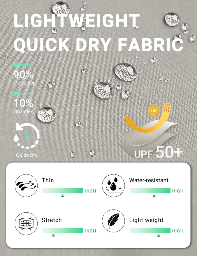 BVVU Women's Hiking Pants Lightweight Quick Dry Travel Outdoor Pants Waterproof Work Cargo Joggers with Zipper Pockets