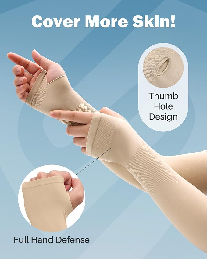 Arm Sleeves for Men Women UV Sun Protection Compression Arm Warmer Tattoo Cover Up, Sports Golf Cooling Sleeves