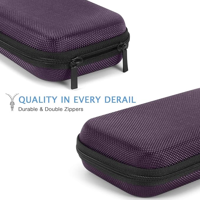 Hard EVA Carrying Case - GLCON Protective Electronic EVA Storage Case for Power Bank, Charger, Earbuds, Cell Phone, Battery - Portable Small Travel Bag with Mesh Inner Pocket + Zipper Enclosure