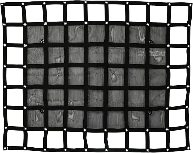 Heavy Duty 57" x 72" Truck Bed Cargo Net with Adjustable Cam Buckles & S-Hooks & Cross Strap,4.75' x 6' Cargo Net with 1500LBS Capacity for Pickup Truck Bed Trailer SUV Jeeps