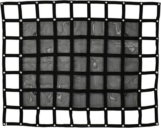 Heavy Duty 57" x 72" Truck Bed Cargo Net with Adjustable Cam Buckles & S-Hooks & Cross Strap,4.75' x 6' Cargo Net with 1500LBS Capacity for Pickup Truck Bed Trailer SUV Jeeps