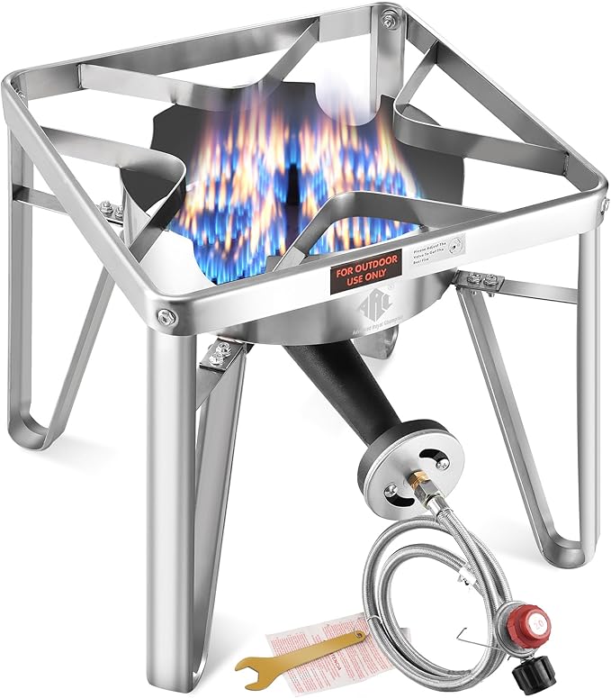 ARC Advanced Royal Champion ARC Propane Burner, 200,000 BTU Propane Stove with 0-20 PSI Regulator, Outdoor Burners for Cooking Gas Burner Gas Cooker Single Burner for Outdoor Cooking