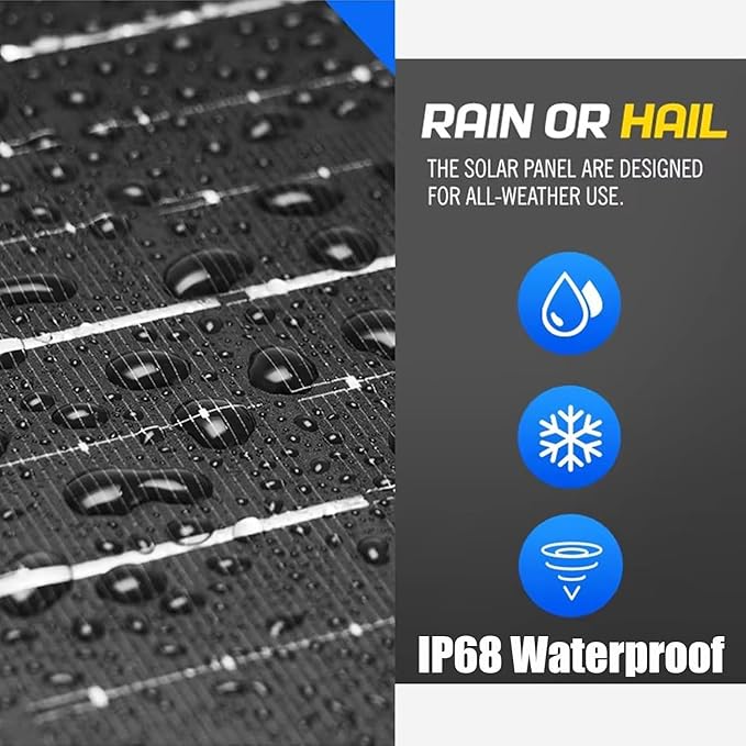 600 Watt Portable Solar Panel, Lightweight Foldable Solar Panel 25.8% High Efficiency Folding Panel Solar IP68 Waterproof for Power Station Camping Off-Grid