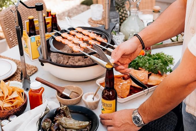 Bola Traveler | Completely Adjustable & Rotatable Tabletop-Safe Charcoal BBQ Grill (White)