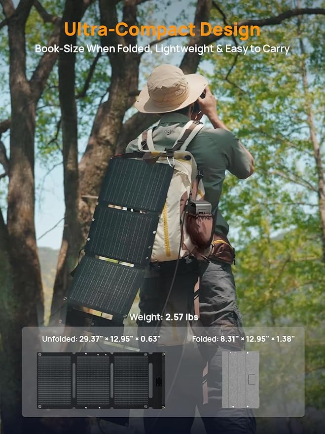 AFERIY Portable Power Station and Solar Charger Bundle: 145W with 99.2Wh LiFePO4 Battery, 100W PD Cable, with 1pcs 30W Solar Panel for Camping, Travel, Outdoor Activities