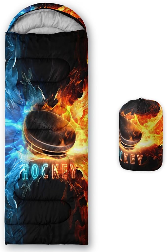 HOSIMA Dear Hunting Pattern Cold Weather Sleeping Bags for Adults,Black Light Weight Sleeping Bags for Kids Adults,WaterProof Sleeping Bags for Outdoors Hiking.