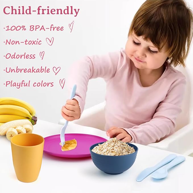 Homienly 5.7 Inch Dessert Plates Set of 8 Small Wheat Straw Plate Appetizer Plates for Kitchen, Side Dish, Microwave and Dishwasher Safe Mini Plate Set(Pink Flower Series)