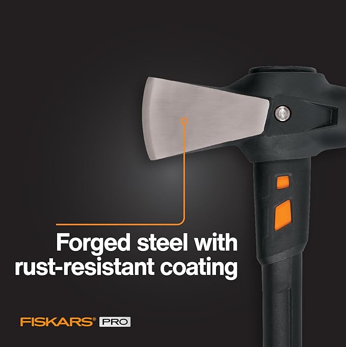 Fiskars Pro IsoCore Splitting Maul and Stainless Steel Axe, with Shock Reduction, 6 lb, 36 in