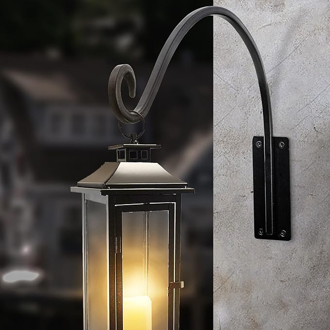 AJART Hanging Plant Hanger Outdoor: 2 Pieces Bird Feeder Wall Hooks - 16-Inch Heavy-Duty Plant Bracket Hook for Hanging Flower Baskets