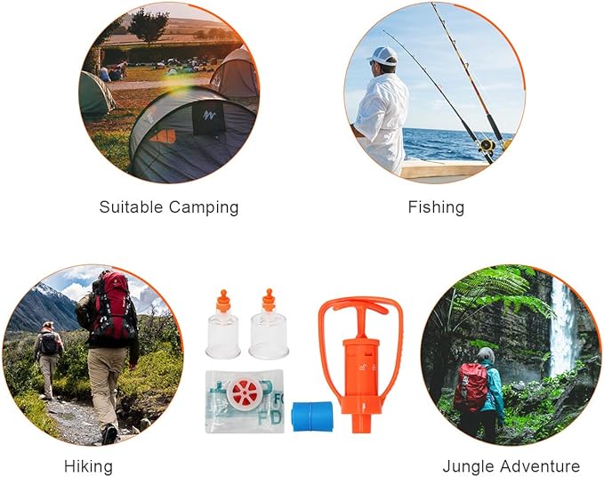 Ahier Venom Extractor, Snake Bite Kit, Camping, Hiking and Backpacking First Aid Supplies, Bite Extractor Kit, Equipped with Cardiopulmonary Resuscitation Mask