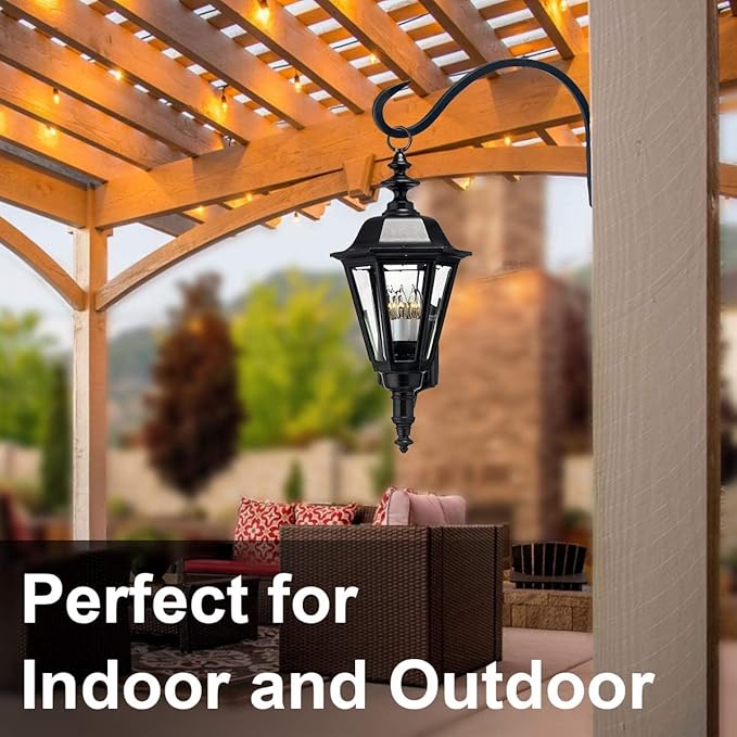 GameXcel Hanging Plant Bracket, 2PCS 12in Large Plant Hangers Outdoor Indoor Heavy-Duty Metal Wall Plant Hooks Plant Hanger with Screws for Home Decor Bird Feeders Lanterns Wind Chimes Decorative