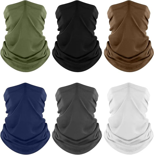 Fuinloth Neck Gaiter, 6 Pack Cooling UV Protection Bandana Buff Face Mask Gator Scarf for Men Women