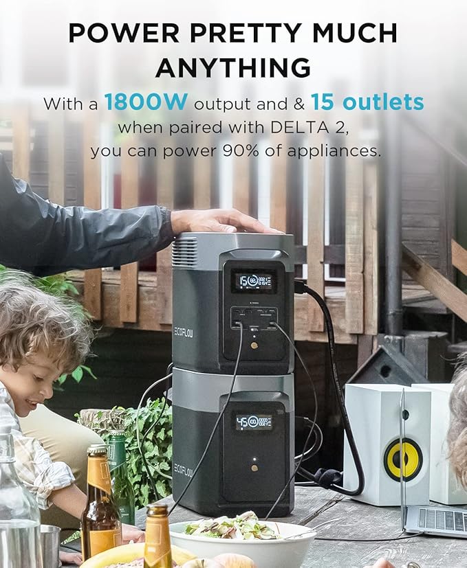 EF ECOFLOW Delta 2 Smart Extra Battery, 1024Wh LiFePO4 Expansion Battery for Power Station DELTA2