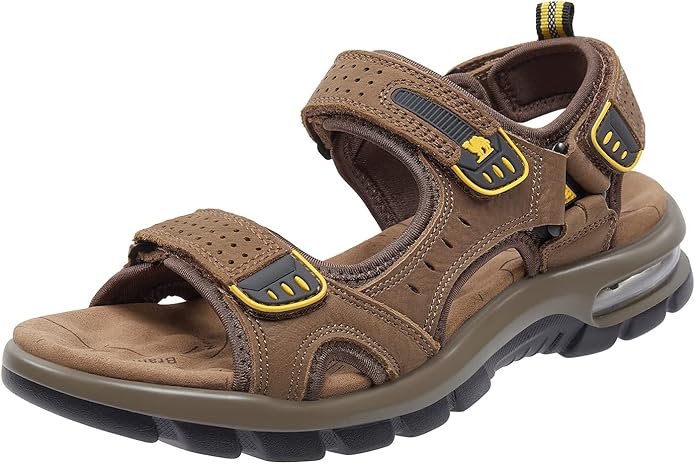 CAMEL CROWN Men's Leather Sandals for Hiking Walking Beach Treads Water Athletic Outdoor with Premium Air Cushion | Waterproof
