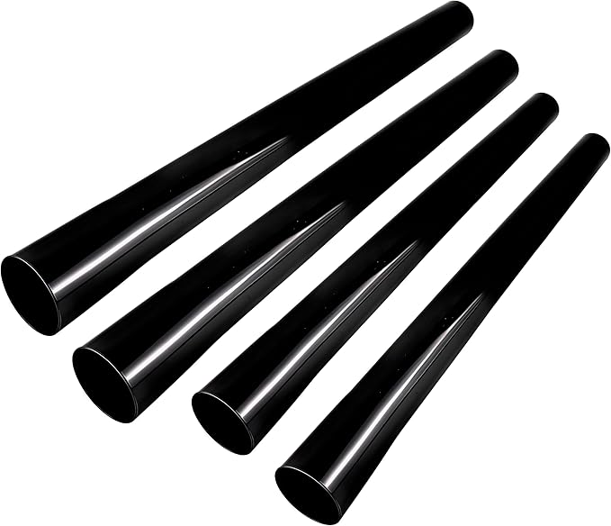 4Pack Vacuum Extension Tubes, 1.25 Inch Diameter, 14.76 "and 17.71" Length - Black | Compatible with 1-1/4 Inch Hose Wet/Dry Vacuum Cleaners | Versatile Tool (Black, 2 P14.76" +2 P 17.71 ")