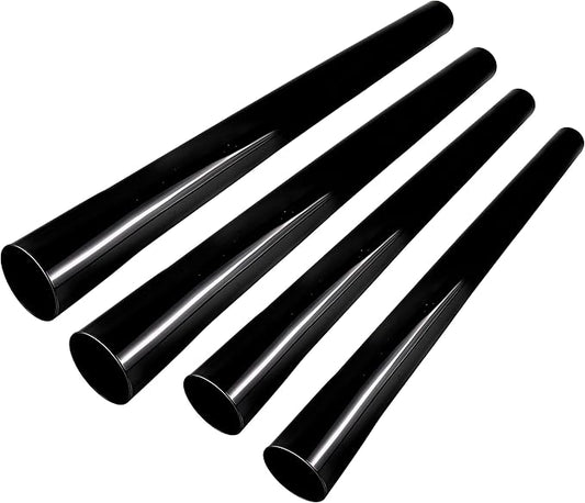 4Pack Vacuum Extension Tubes, 1.25 Inch Diameter, 14.76 "and 17.71" Length - Black | Compatible with 1-1/4 Inch Hose Wet/Dry Vacuum Cleaners | Versatile Tool (Black, 2 P14.76" +2 P 17.71 ")