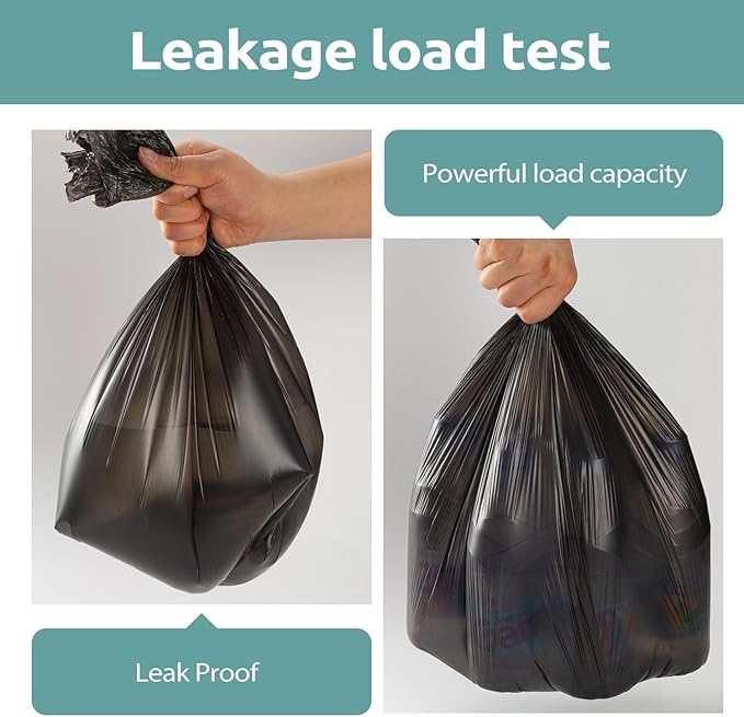 3 Gallon Small Trash Bags 100 Count Biodegradable Mini Garbage Bags Leakproof & Tear Resistant Trash Can Bin Liners Fit Bathroom, Office, Car, Diaper Pail Unscented Black