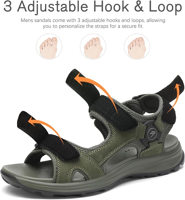 FLARUT Men's Sport Sandals Outdoor Hiking Sandal Open Toe Walking Sandals for Summer Beach Water Shoes