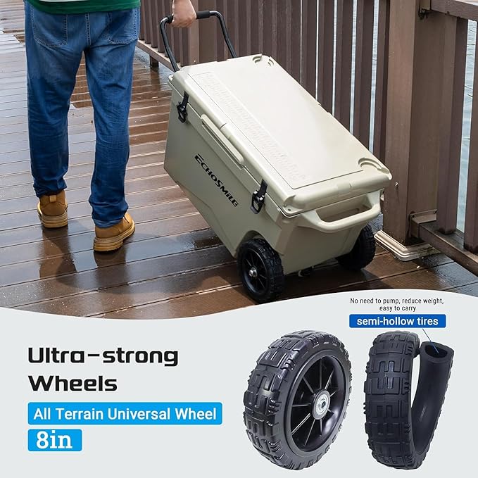 EchoSmile 25/30/35/40/60/75 Quart Rotomolded Cooler, Built to Stand up to The Rigors of The Journey