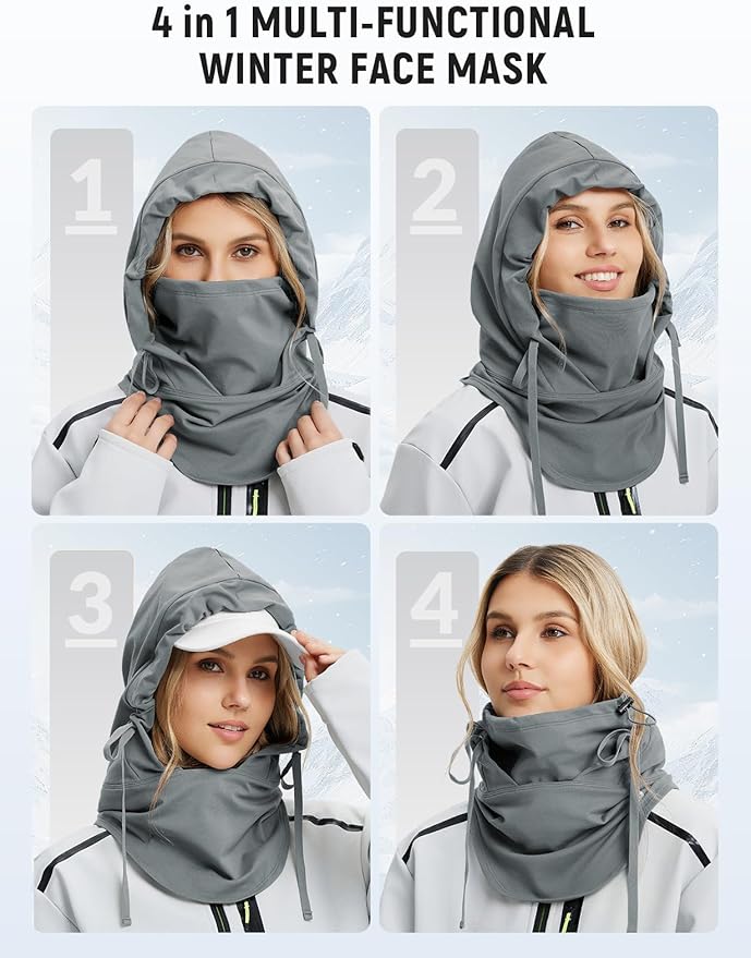 baleaf Balaclava Ski Mask Winter Water Resistant Face Mask for Women Men Cold Weather Gear Skiing Snowboarding Neck Gaiter