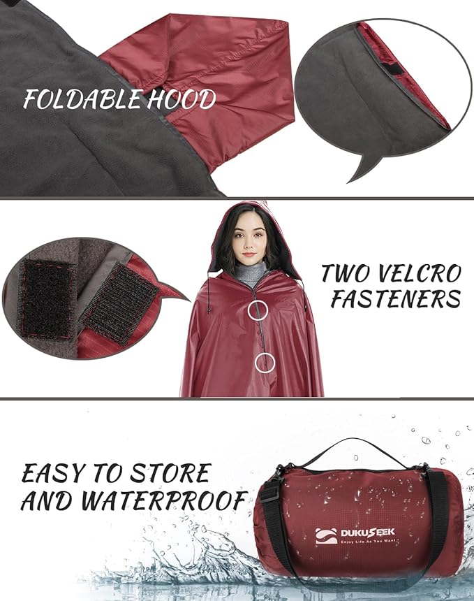 DUKUSEEK Camping Blankets for Cold Weather, Waterproof Blankets for Adult, Large (79x56), Portable, Wearable, Warm for Outdoor Camping, Picnic, Stadium, Sports, Beach, Concerts, Car, Dogs, Travel…