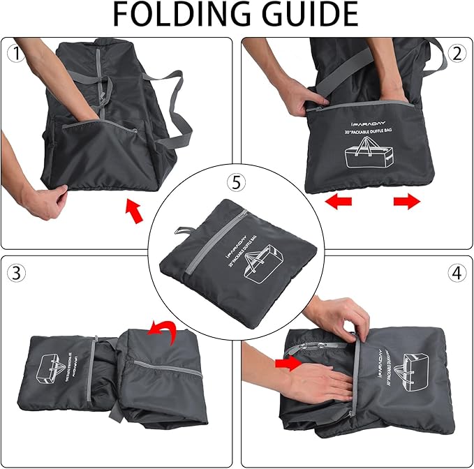 Foldable Duffel Bag 30" / 75L Lightweight with Water Rresistant for Travel-Grey