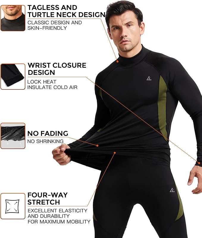CL convallaria Thermal Underwear Long Johns Set Mens Winter Gift Hunting Gear Sport Base Layer Bottom Top