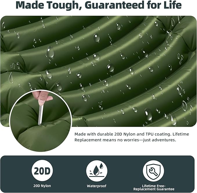 Gear Doctors Camping Pads Self Inflating Ultralight Apollo air 4.3-5.2 R Insulated Camping mats 1.5-3.3 in Must Haves Inflatable Foam air Sleep mat self Inflating air Mattress for Camping cot