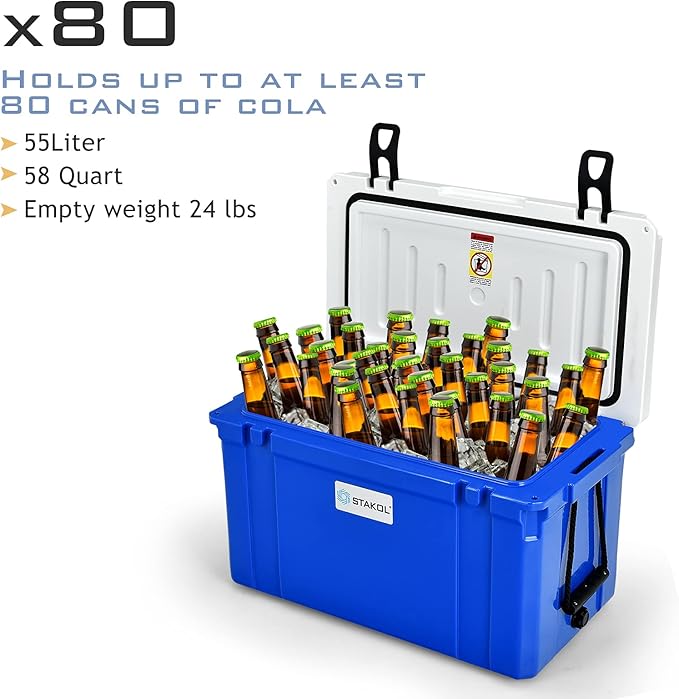 Goplus 26/58/79 Quart Cooler, Ice Chest with 4-Day Ice Retention, Anti-Leak Latch, Heavy Duty Hard Cooler, Rotomolded Cooler Camping Cooler for Outdoor Activities, BBQs, Beach