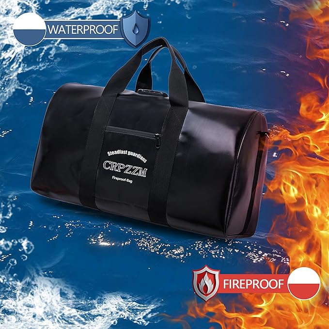 Fireproof Waterproof Duffel Bag,Fire And Waterproof Document Storage，Security code lock multiple protection，perfect travel companion.