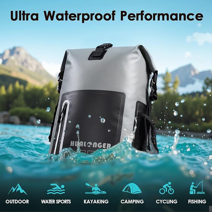 Dry Bag Backpack 20L/30L/40L- Roll Top Closure Bag - Heavy Duty Dry Bags Waterproof - Lightweight Durable Floating Dry Bag with IPX8 Waterproof Phone Case