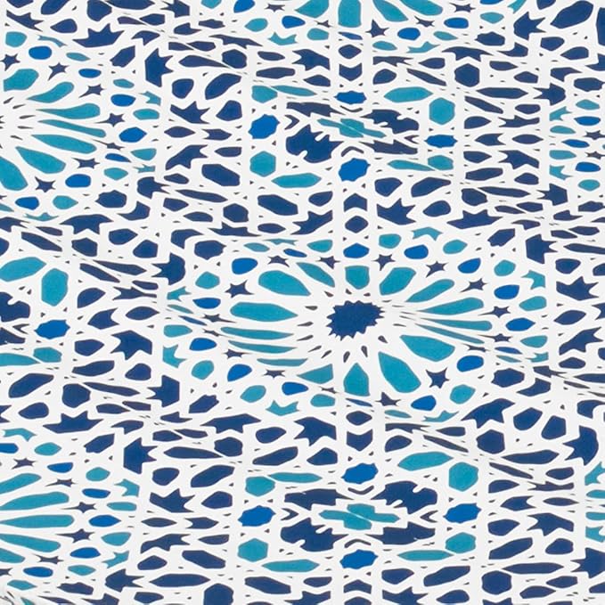 Fab Habitat Farmhouse Recycled Polyester Hammock - Mosaic Tile - Blue - Indoor/Outdoor, Quick Dry, 2 Person 460 lbs Capacity - Patio, Poolside, Backyard, Garden, Beach, Balcony - 12-14 ft Adjustable