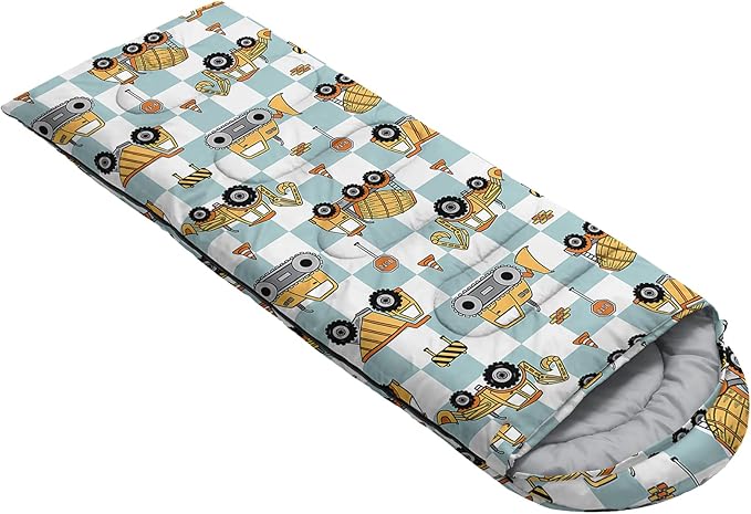 AILONEN Blue Glowing Basketball Sleeping Bag for Kids Boys,Warm and Cool Weather,Lightweight,Waterproof Backpacking,City Theme Ball Sports Sleeping Bag for Camping