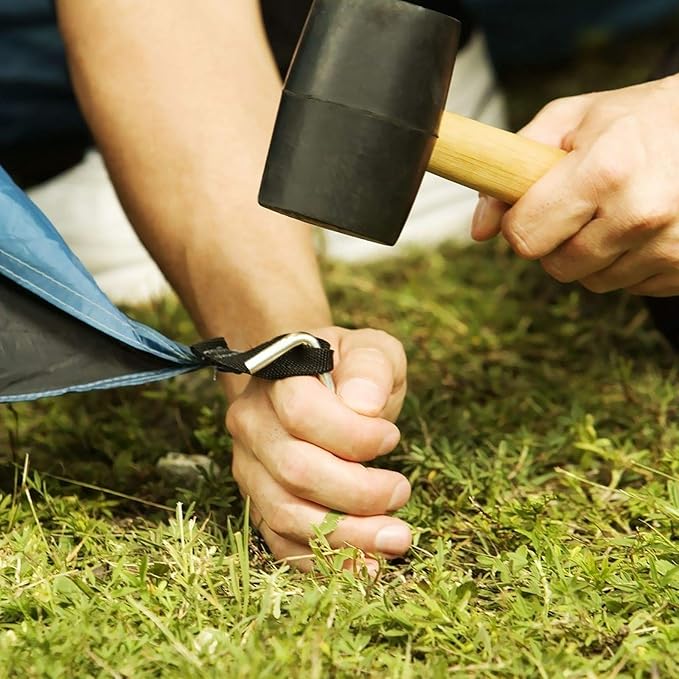 100 Pack Tent Stakes 6-3/4”Galvanized Steel Metal Tent Stakes Pegs, Garden Stakes Edging Fence Hooks Pegs for Camping, Shelters, Tarp, Canopies, Christmas Decoration Stakes