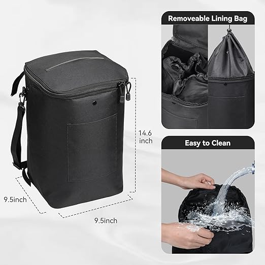 Boat Trash Can, Portable Boat Trash Bag, Reusable Boat Garbage Bag, Easy to Install & Clean, 3.96 Gallons Multi-Purpose Boating Equipment Accessories for Fishing Kayak Pontoon Boat(1PCS Black)