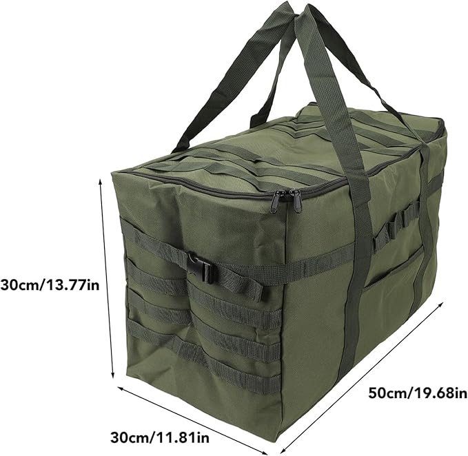 Camping Storage Bag, 53L Large Capacity with Handles, Axe Holder, Utility Tote Bag Camping Kitchen Organizer for Picnic Moving Travel