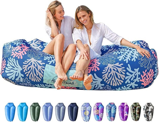 AlphaBeing Inflatable Lounger Beach Chair Accessories, Air Sofa Hammock Inflatable Couch for Camping Backyard Lakeside with Compression Sacks, Ideal Outdoor Gifts for Adults