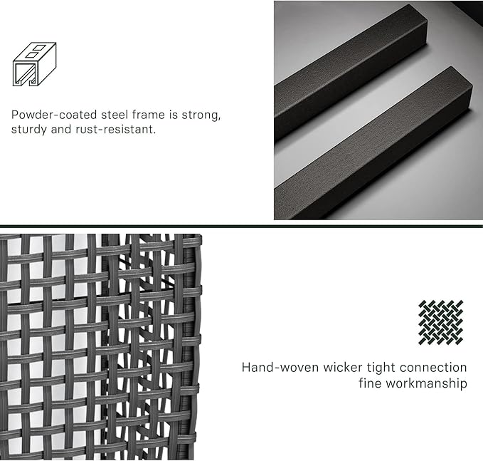 Grand patio Outdoor Floor Lamp Solar Powered Lantern Water-Resistant Wicker Deck Light for Garden or Porch -Large Fuji, Silver Gray