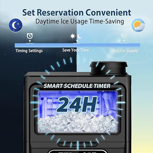 Commercial Ice Maker Machine 100 Lbs/24H, 36 Ice Cubes in 9-15 Mins, Dual Water Inlet Options, 20Lbs Storage Bin Stainless Steel Under Counter/Freestanding Ice Machine for Home, Party, Office