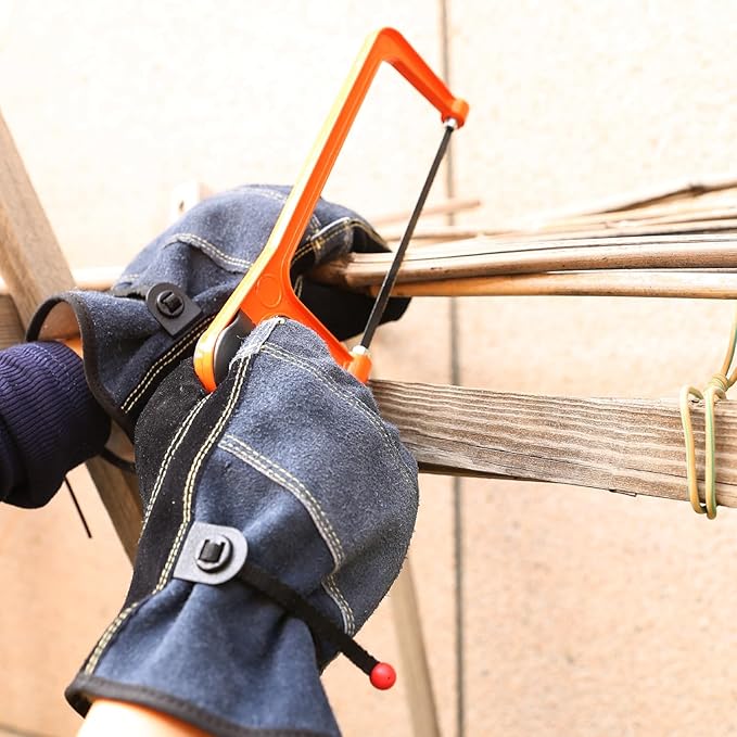Cowhide Leather Work Gloves for Gardening,Construction,Welding,Chainsaw,Farm,Cotton Lined,Utility