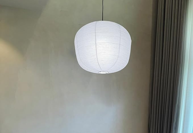 Hytsoeee(19.69Inch) Large Paper Lantern,White Wax Gourd Paper Lamp Shade, Chinese Foldable Rice Paper Lamp Shade,Handmade Pendant Light Cover for Indoor Ceiling Decoration (19.69)