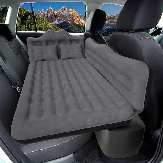 Car Air Mattress, Inflatable SUV Truck Air Mattress Back Seat Camping Bed Thickened Car Sleeping Pad for Travel, Car Bed SUV Mattress with Air Pump 2 Pillows