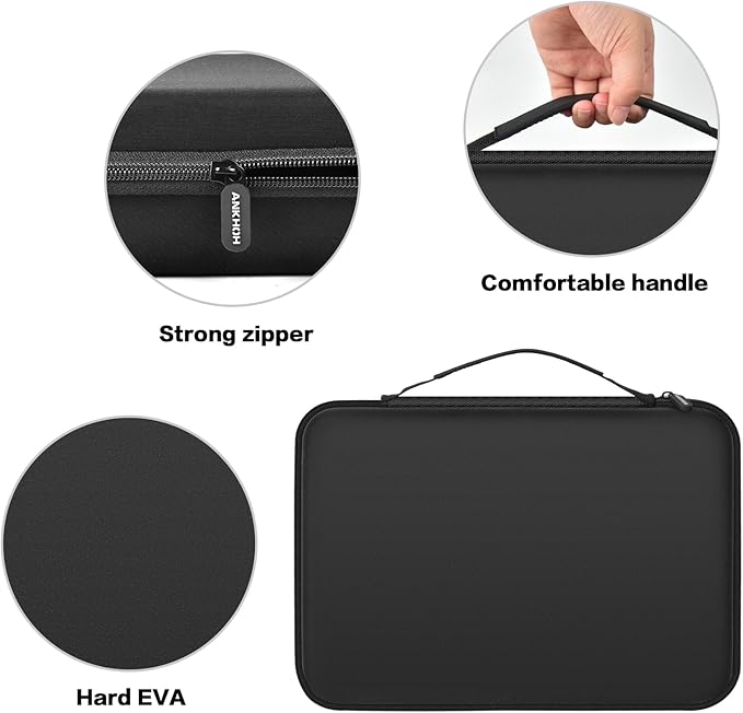 Battery Organizer Storage Case with Tester, Batteries Holder Box Carrying Container Bag, Garage Vault Organization Holds 162+ Battery Variety Pack AA AAA AAAA C D 9V 3V Lithium(No Batteries) (Black)