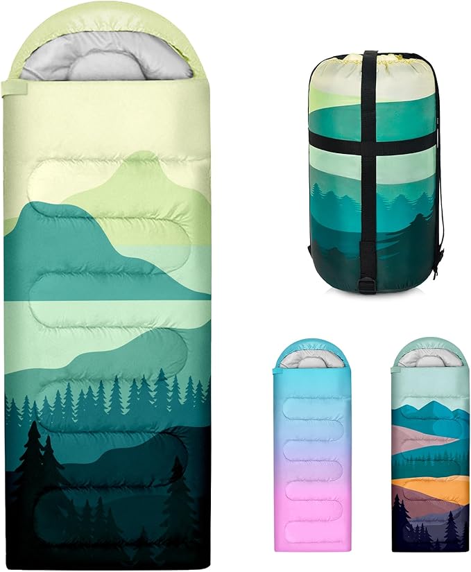 Sleeping Bags for Adults, 3 Seasons Warm & Cold Weather Waterproof Lightweight Backpacking Camping Sleeping Bag for Indoor Outdoor Camping Hiking Traveling, Camping Gear Equipment
