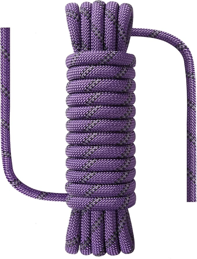 1/2 in x 16 ft Boat Marine Rope for Canyoneering, Floating, Fishing, Rafting, Camping, Hiking, Hunting, Anchor, Arborist Tree, Rafting, Rescue, Knotting Practice Nylon/Polyester Purple