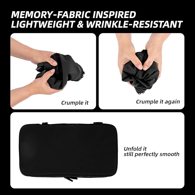 4 Piece Compression Packing Cubes for Suitcases and Backpack, Lightweight Travel Organizers (Black)