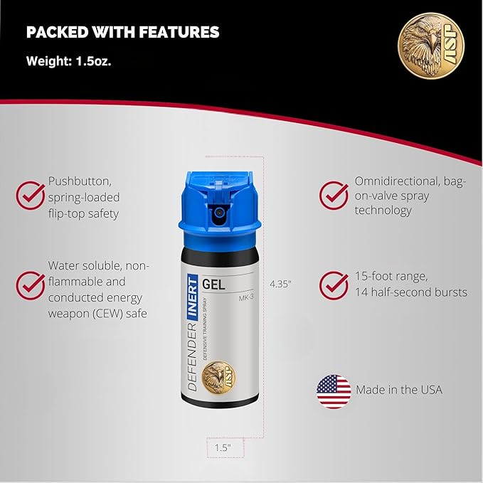 ASP Defender LE Pepper Spray, Self-Defense OC for Law Enforcement Professionals, Professional Grade Personal Defense Equipment, Personal Protection Device, 15-Foot Range
