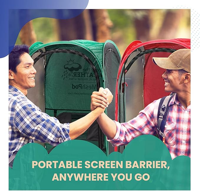 WeatherPod® The Original Shark Tank MyPod??Mesh 1-2 Person Pop-Up Screen Pod - Keeps Out Bugs, Mosquitos, and Harmful UV Rays - UPF 50 for Maximum Protection from The Sun
