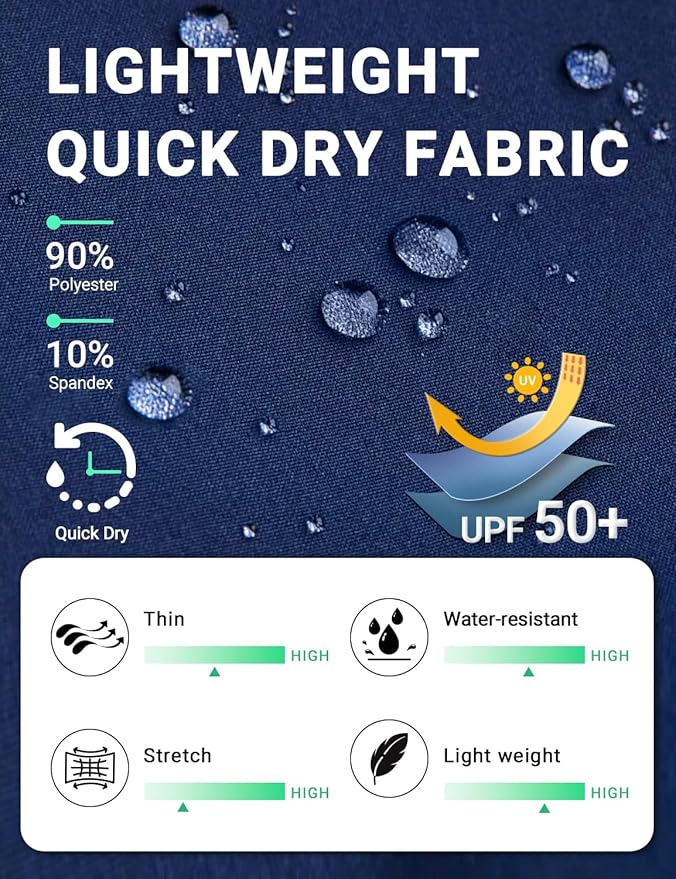 BVVU Women's Hiking Pants Lightweight Quick Dry Travel Outdoor Pants Waterproof Work Cargo Joggers with Zipper Pockets